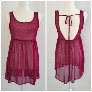 💘Bongo Sheer Sleeveless Babydoll Tunic Size Small